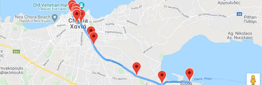How to reach El Greco Hotel from Chania port
